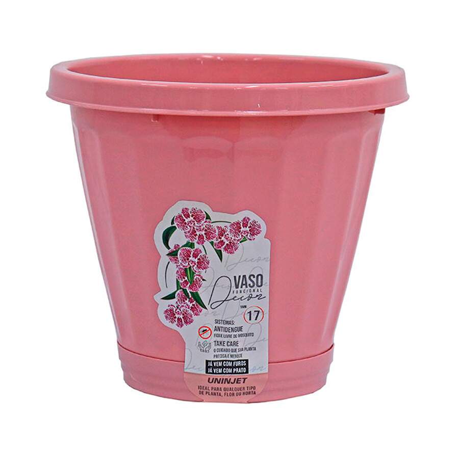 Vaso Uninjet com Prato Rosa - 17