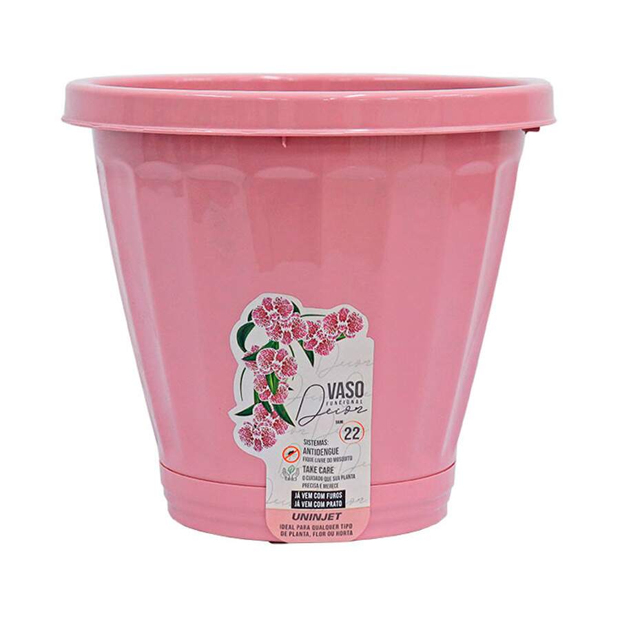 Vaso Uninjet com Prato Rosa - 22