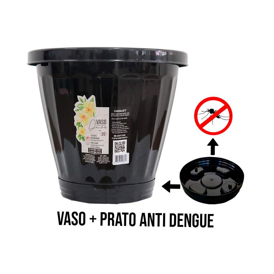 Vaso Uninjet com Prato Preto - 35