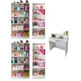 Kit com Colméias Estante e Balcão de Atendimento 5 Peças