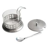 Açucareiro Revestido Em Aço Inox Com Colher 260 Ml