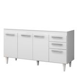 Balcão Gabinete de Pia 150cm 2 Gavetas 4 Portas Lis Branco