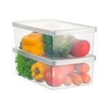 Kit 2 Caixa Organizadora Média para Frutas Verduras Com Tampa Transparente