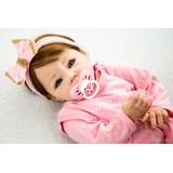 Bebê Reborn Boneca Corpo Tecido Cabelo Fio a Fio + Enxoval