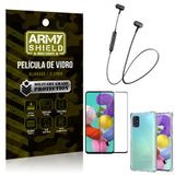 Fone Bluetooth HS-615 Samsung A51 + Capinha Anti Impacto + Película 3D - Armyshield