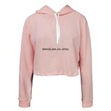 Moletom Feminino Cropped Moderno Inverno Jiu Jitsu Casual Rosa GG