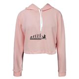 Moletom Feminino Cropped Jiu Jitsu Evolução Moderno Casual Rosa P