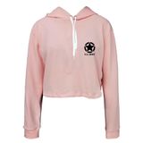 Moletom Feminino Cropped Capuz Frio Estrela Moderno Casual Rosa P