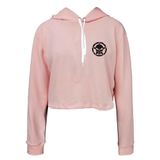 Moletom Feminino Cropped Capuz Inverno Confortável Casual Rosa GG