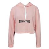 Moletom Feminino Cropped Inverno Muay Thai Conforto Casual Rosa P