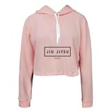 Moletom Feminino Cropped Capuz Frio Jiu Jitsu Moderno Casual Rosa M