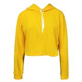 Moletom Feminino Ragor Cropped Liso Capuz Inverno Casaco Amarelo M