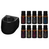 Difusor Elétrico Black + 10 Essências Linha Mundo Via Aroma