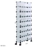Baleiro Comercial Modulado em Vidro com Rodízios - 1,30 x 0,60 x 0,15