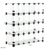 Baleiro Comercial Modulado em Vidro - 0,60 x 0,60 x 0,20