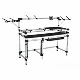 Suporte Studio Profissional Titanium Racks RS 345 Para Teclado até 7/8 + Mesa de Som + Monitor LCD + Monitores de Áudio Com Suporte Notebook