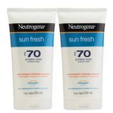 Kit com 2 Protetores Solar Neutrogena Sun Fresh Corpo FPS 70 120ml