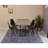 Conjunto Mesa Dobrável Volpi e 4 Cadeiras Eiffel Preta