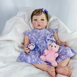 Bebê Reborn Menina Cabelo Fio a Fio + Enxoval