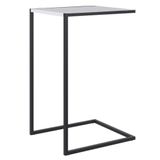 Mesa Lateral de Apoio Branco Base Preta Artesano