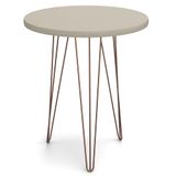Mesa de Apoio Redonda Base Aço Evolution Off White Patrimar