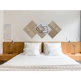 Quadro Decorativos Para Quarto Bege Tela Abstrata Cabeceira