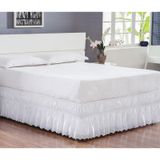 Saia Box Casal Padrão Perolla Bordado Ultrassônico - Branco