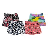 Kit Lote 6 Peças Short Bermuda Infantil Feminino Atacado