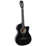 VIOLÃO ELETROACÚSTICO FLAT AÇO SF14 CEQ BK PRETO