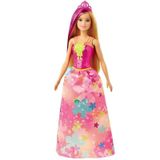 Boneca Barbie Dreamtopia Princesa Loira Vestido Flores Gjk12