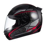 CAPACETE SKY TWO SOLDIER PRETO FOSCO TRANSF VERMELHO 58