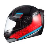 CAPACETE SKY TWO ANOS 90 PRETO FOSCO TRANSF AZUL/VERMELHO 58