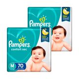 Kit de Fraldas Pampers M Confort Sec Super - 140 Unidades