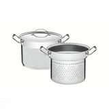 Jogo Cozi-Pasta Tramontina Professional em Aço Inox Fundo Triplo com Tampa Plana Detalhe Satinado 2 Peças 20 cm Tramontina