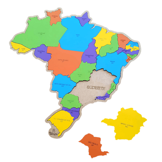 Mapa Do Brasil Em Mdf Quebra Cabeça Com Estados Siglas Capitais E Regiões Com Esse Quebra 0270