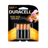 Pilha Alcalina Aaa Palito Duracell Com 4 Unidades