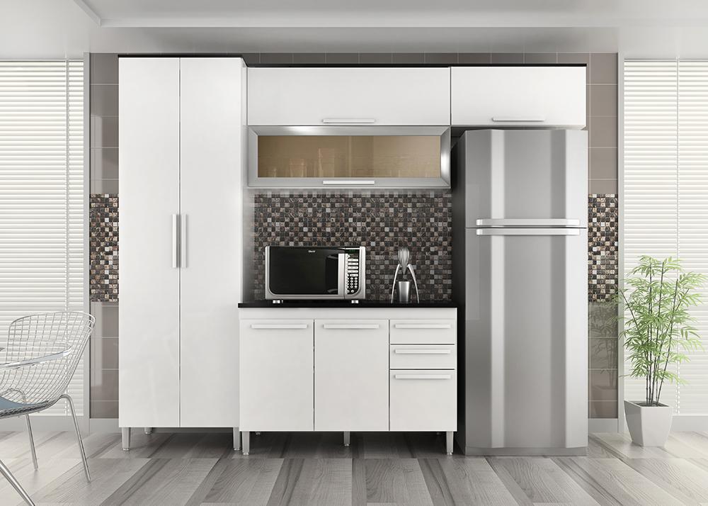 Cozinha Modulada Violeta 8 Portas 2gav  Branco