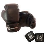 Kit Luva Combate + Bandagem Elástica Muay Thai Mma Boxe