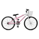 Bicicleta Aro 24 Feminina Serena Rosa Sem Marcha Master Bike