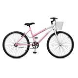 Bicicleta Feminina Serena Aro 26 Rosa e Branco Master Bike