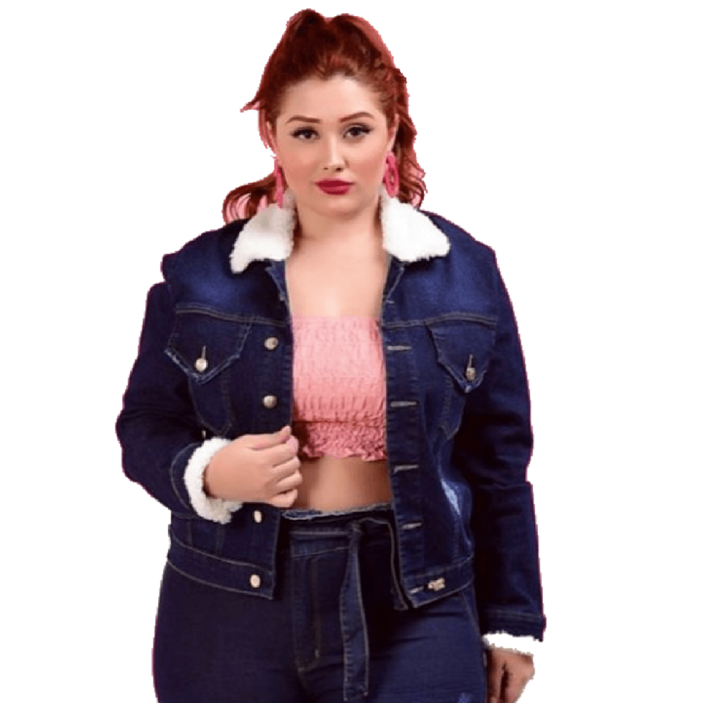 Jaqueta jeans best sale feminina com pelinho