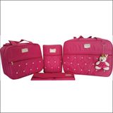 Bolsa Maternidade rosa pink kit mala luxo 4 peças