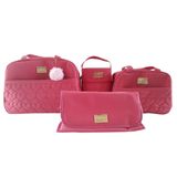 Bolsa Maternidade Rosa Pink kit 4 Peças