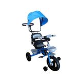 Triciclo Infantil Velotrol Com Capota Proteção Lateral Azul