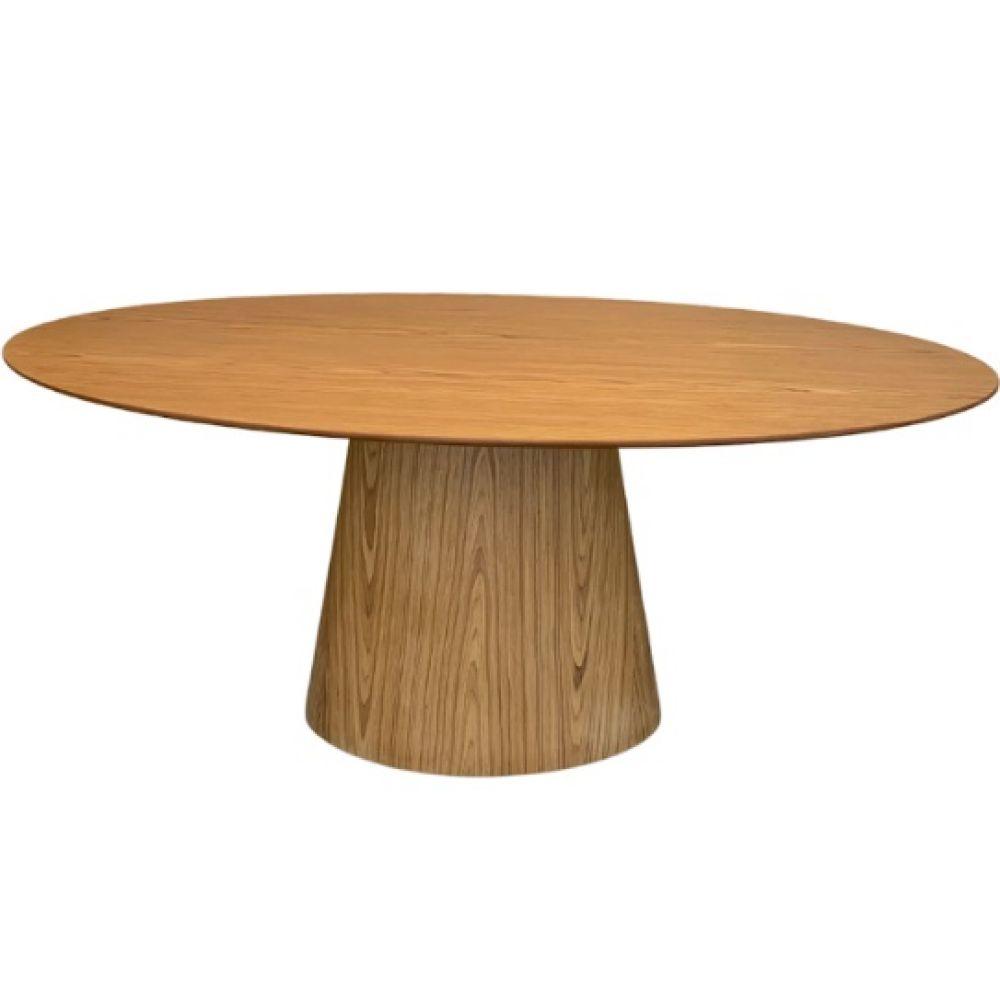 Mesa De Jantar Cone Oval 235x122 Cm Tampo Madeira Freijó