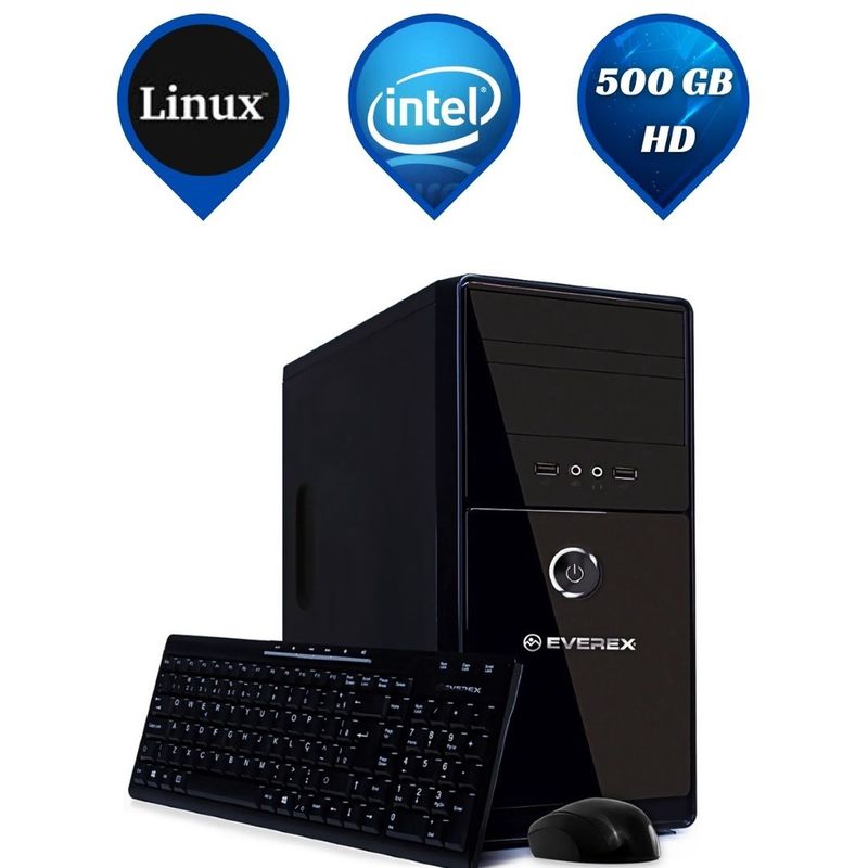 Desktop Everex Computer Evrc45dkl Celeron J1800 2.41ghz 4gb 500gb Intel Hd Graphics Linux Sem Monitor