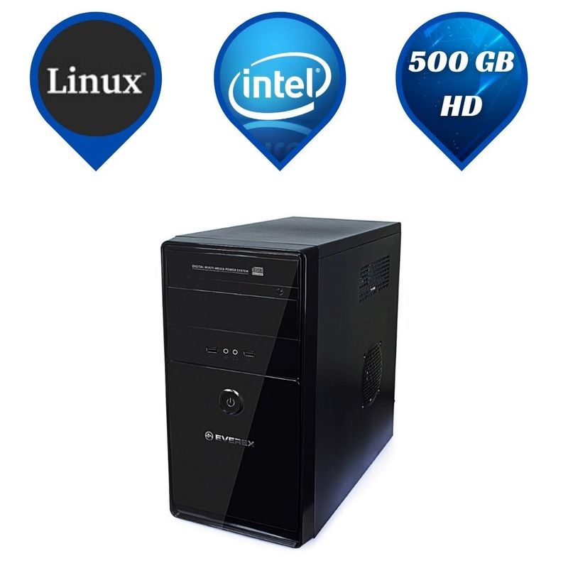Desktop Everex Computer Evrc25dl Celeron J1800 2.41ghz 2gb 500gb Intel Hd Graphics Linux Sem Monitor