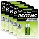 Pilhas Aaa Recarregável 600mah Rayovac 5 Cartelas - 10 Unidades