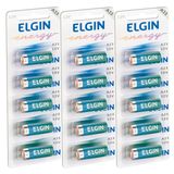 Pilhas Baterias Elgin 23a 12v A23 Alcalina 3 Cartelas - 15 Unidades