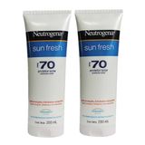 Kit com 2 Protetores Solar Neutrogena Sun Fresh Corpo FPS 70 200ml.